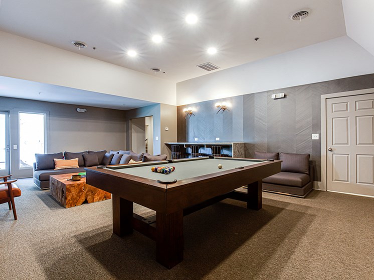 Billiards Table In Clubhouse at The Metro Apartments, Georgia
